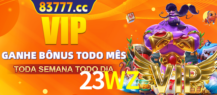 Banner promocional do 23WZ oferecendo 100% de recompensas adicionais contínuas para quem fizer o login diário (Daily sign-in), com um mascote de coelho.