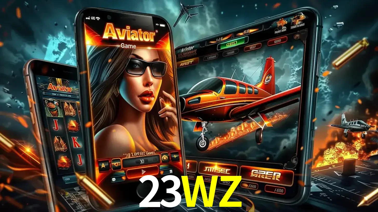 O popular jogo de apostas Aviator exibido em vários celulares e tablets, mostrando a interface emocionante e a ação de voo disponíveis para jogar agora no 23WZ.