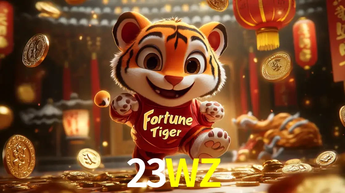 O alegre personagem do Fortune Tiger correndo sobre um caminho de moedas de ouro, simbolizando os grandes prêmios e a diversão do popular jogo de slot do 23WZ.